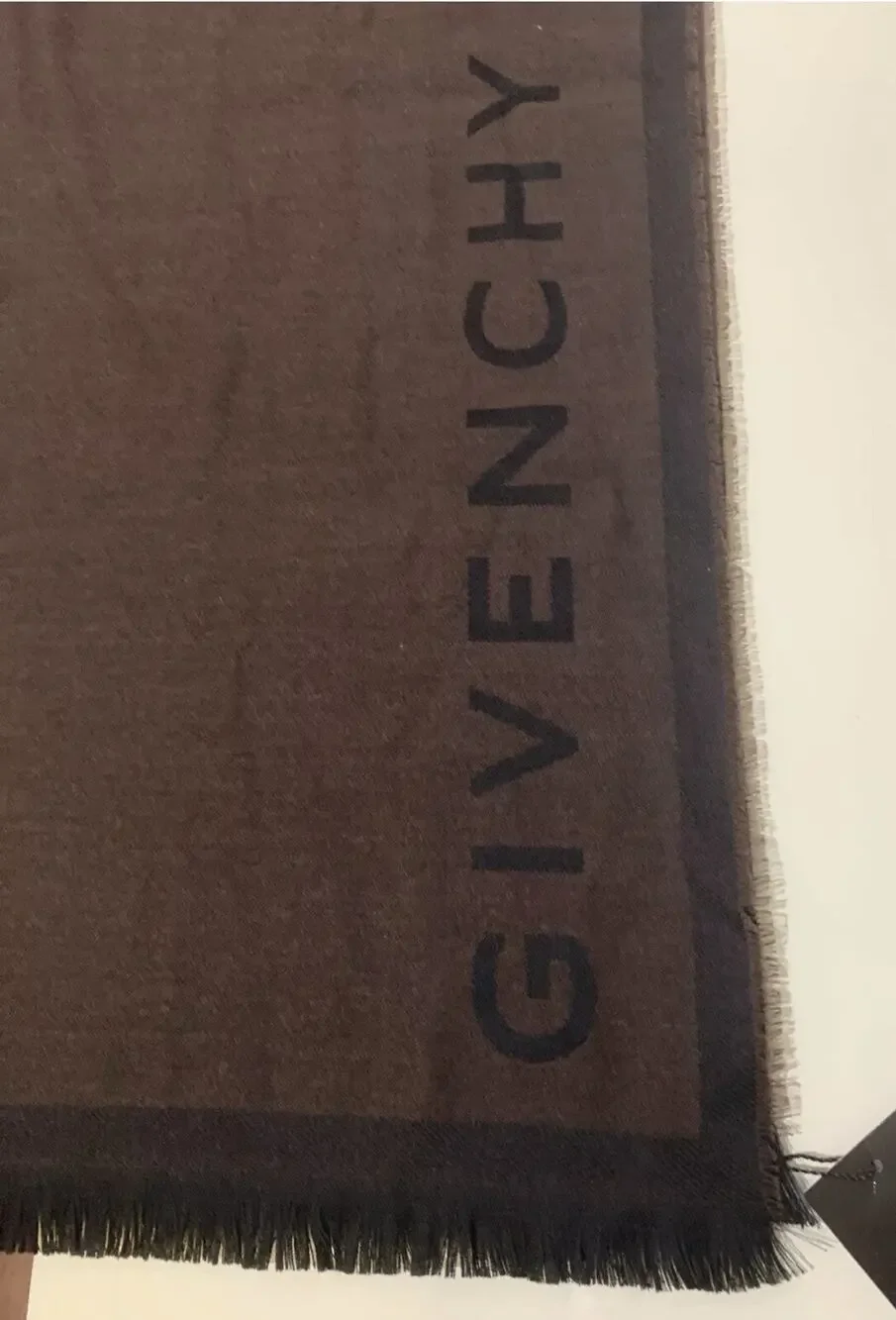 New GIVENCHY Wool Logo Scarf Black Brown Women Men Unisex